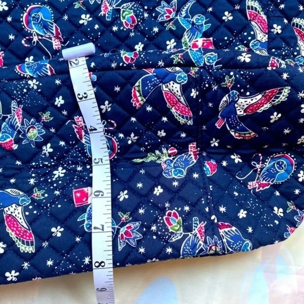 New VERA BRADLEY Bright Large Zip Tote 23731-M06 Holiday Owls Navy